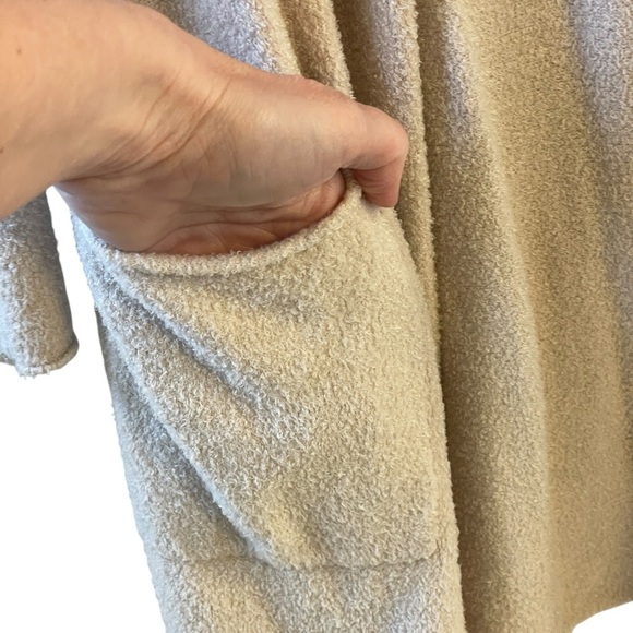 Barefoot Dreams CozyChic Beige Cardigan Long Duster Size Large - Picture 4 of 10